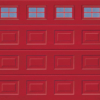 Georgian Windows Red Sectional Garage Door