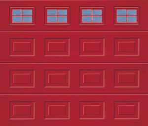 Georgian Windows Red Sectional Garage Door
