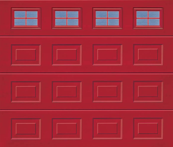 Georgian Windows Red Sectional Garage Door