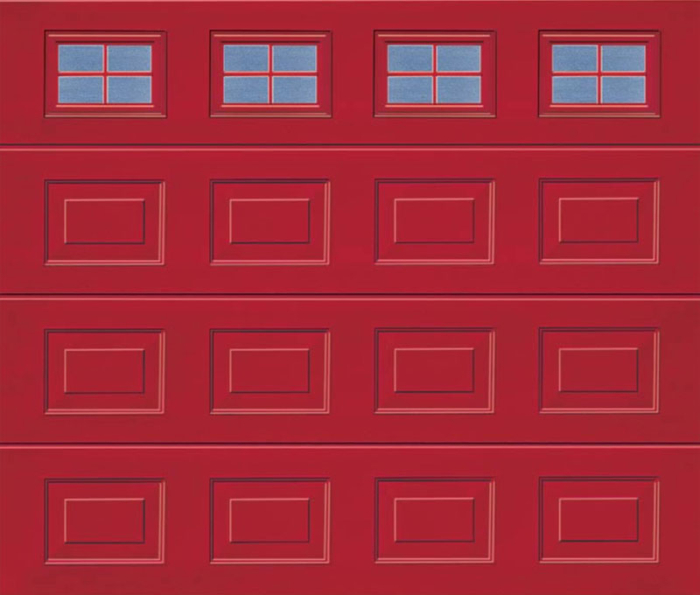 Georgian Windows Red Sectional Garage Door