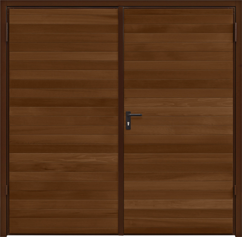 Horizontal Cedar Antique Oak Side Hinged Garage Door