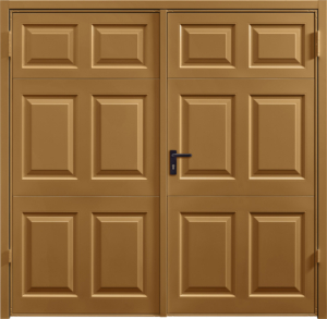 Beaumont Golden Oak Solid Side Hinged Garage Door