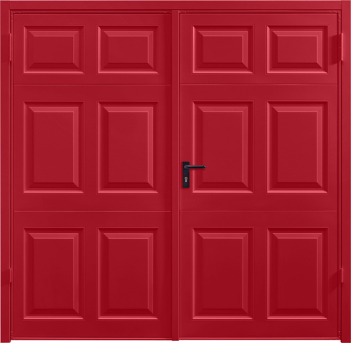 Beaumont Ruby Red Beaumont Rosewood Solid Side Hinged Garage Door