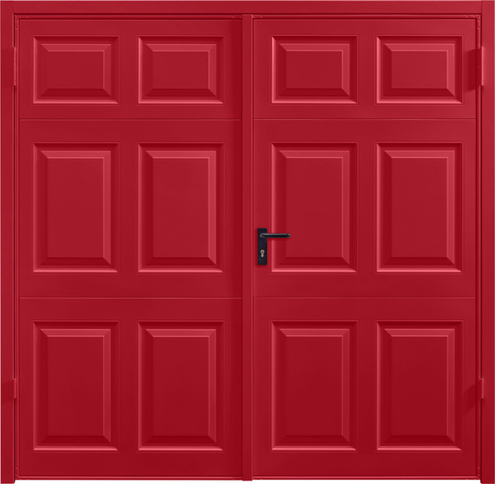 Beaumont Ruby Red Beaumont Rosewood Solid Side Hinged Garage Door
