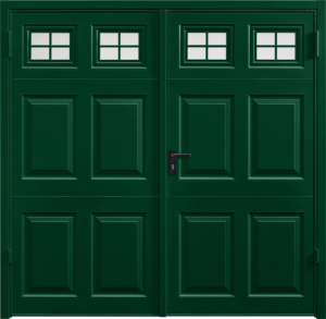 Beaumont Window Fir Green Side Hinged Garage Door