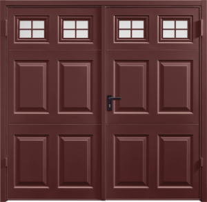 Beaumont Window Rosewood Solid Side Hinged Garage Door