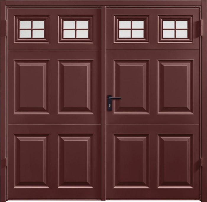 Beaumont Window Rosewood Solid Side Hinged Garage Door