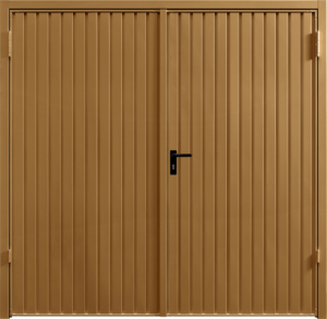 Carlton Golden Oak Solid Side Hinged Garage Door