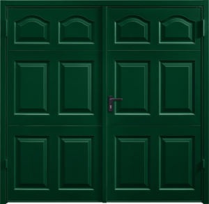 Cathedral Fir Green Side Hinged Garage Door