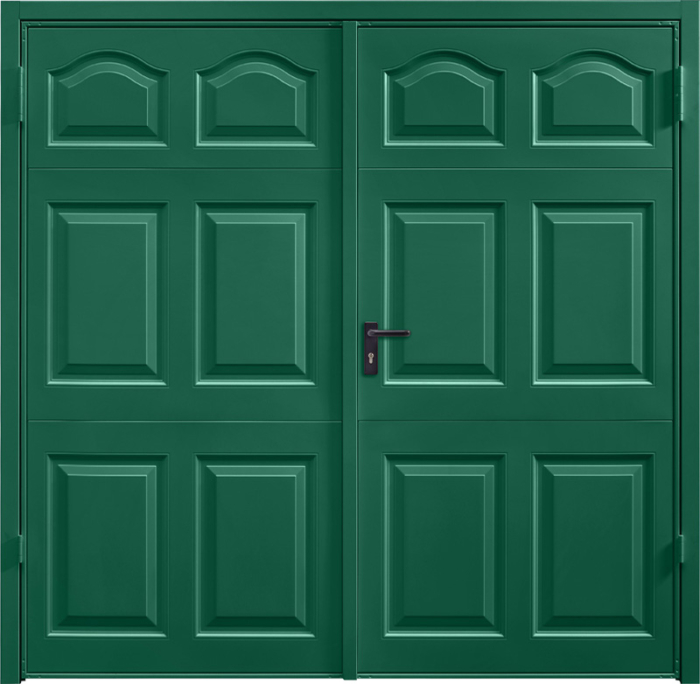 Cathedral Moss Green Side Hinged Garage Door