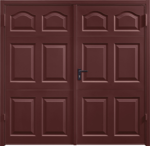 Cathedral Rosewood Solid Side Hinged Garage Door