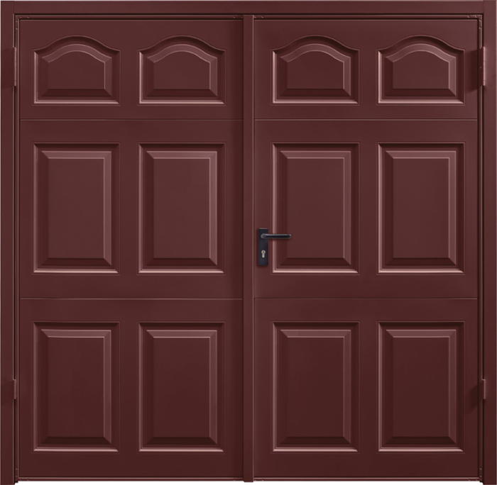 Cathedral Rosewood Solid Side Hinged Garage Door