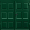 Georgian Fir Green Side Hinged Garage Door