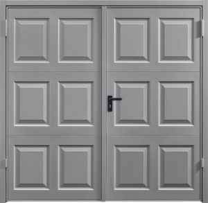 Georgian Grey Aluminium Side Hinged Garage Door