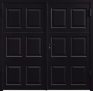 Georgian Jet Black Side Hinged Garage Door