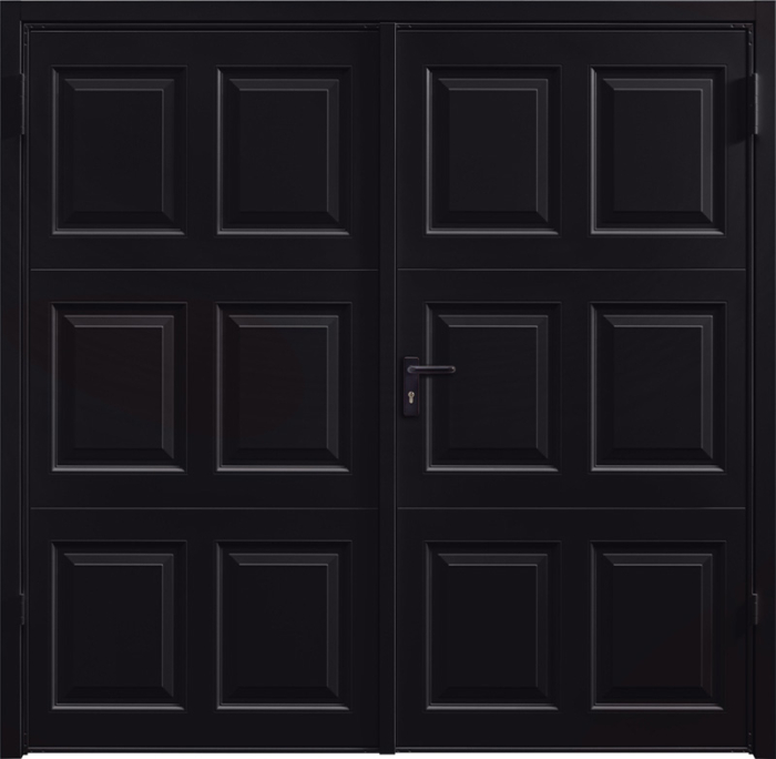 Georgian Jet Black Side Hinged Garage Door