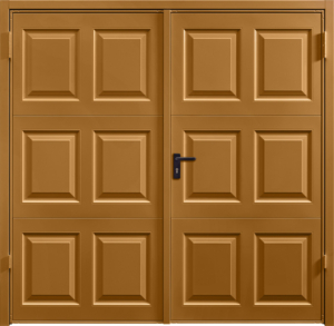 Georgian Ochre Brown Side Hinged Garage Door