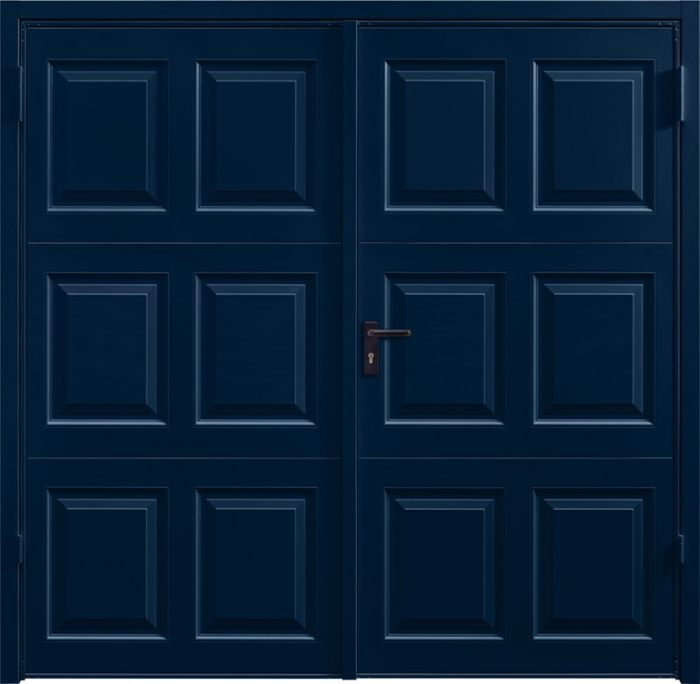 Georgian Steel Blue Side Hinged Garage Door